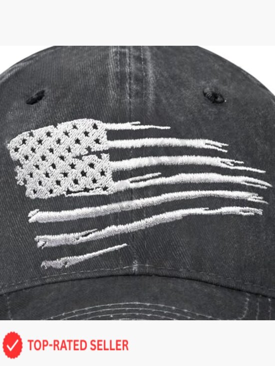 Vintage Washed Distressed Denim Baseball Cap Embroidered Adjustable main image 6